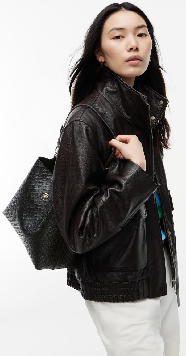 Tommy Hilfiger Icon Shoulder Bag Mono Beuteltasche Schwarz