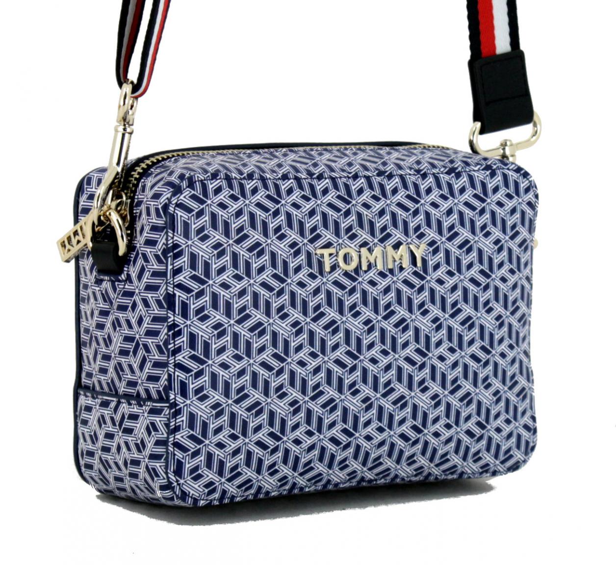 Tommy Hilfiger Iconic Camera Bag Print blau Monogramm Blue Ink