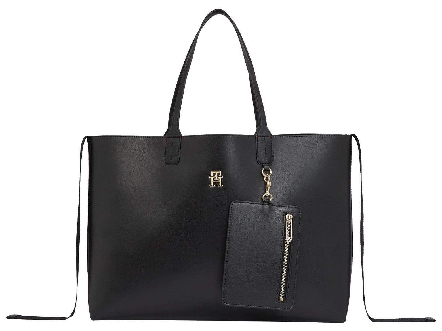 Tommy Hilfiger Iconic Tote Black Shopper mit Etui Anhänger