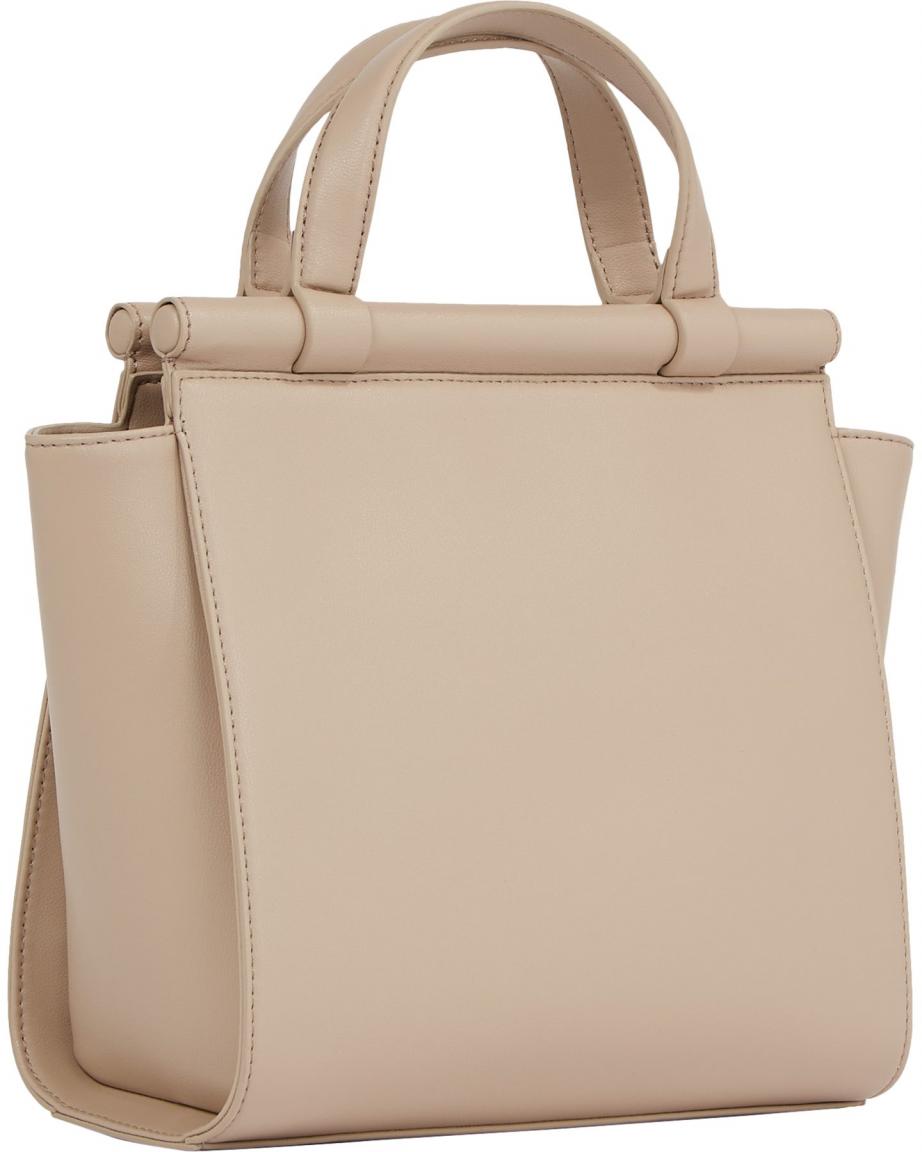 Tommy Hilfiger Kurzgrifftasche Mini TH Feminine Small Tote merino beige Umhängegurt