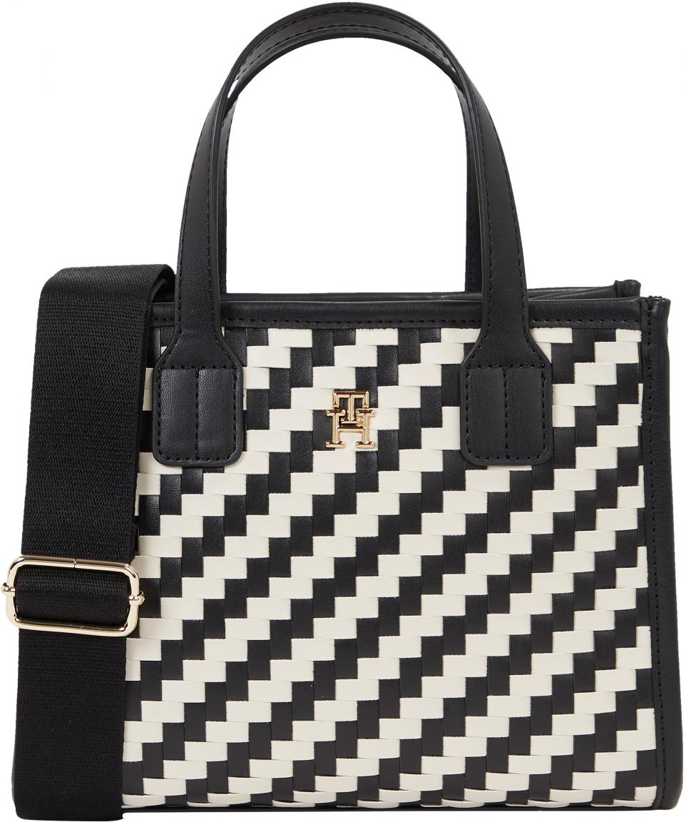 Tommy Hilfiger Kurzgrifftasche Mini Woven Black White