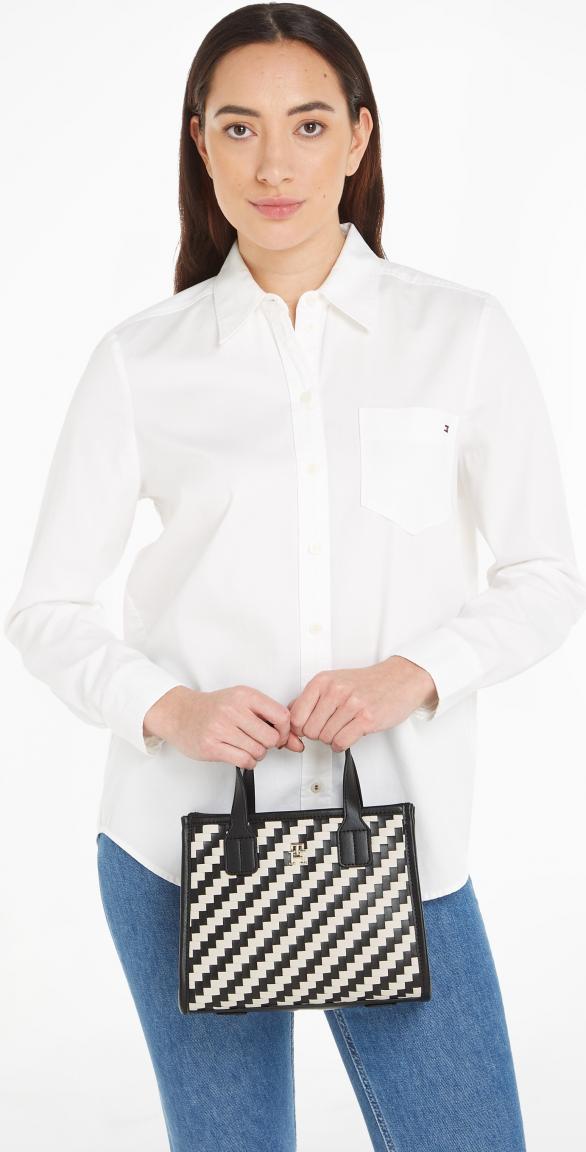 Tommy Hilfiger Kurzgrifftasche Mini Woven Black White