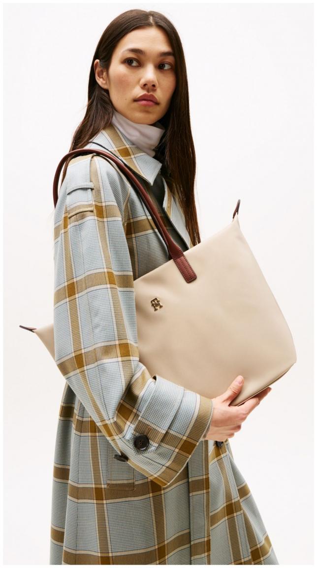 Tommy Hilfiger Popette Tote Medium Perlon Shopper Sandalwood Beige