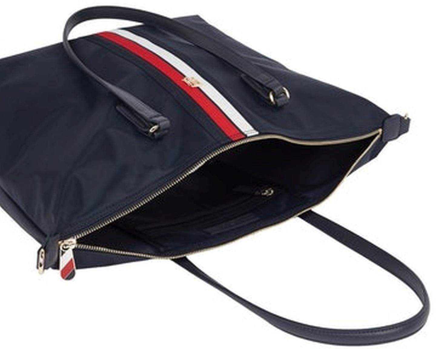 Tommy Hilfiger Poppy Space Blue Blau Tote Corp Markenstrips Shopper