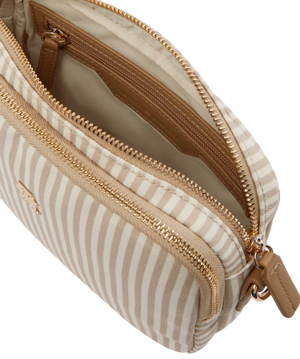 Tommy Hilfiger Poppy Summer Camera Bag Safari Canvas Stripe Beige