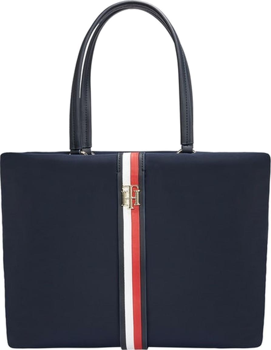 Tommy Hilfiger Relaxed Tote Corp Desert Sky Interlock Logo geplsterte Tragetasche