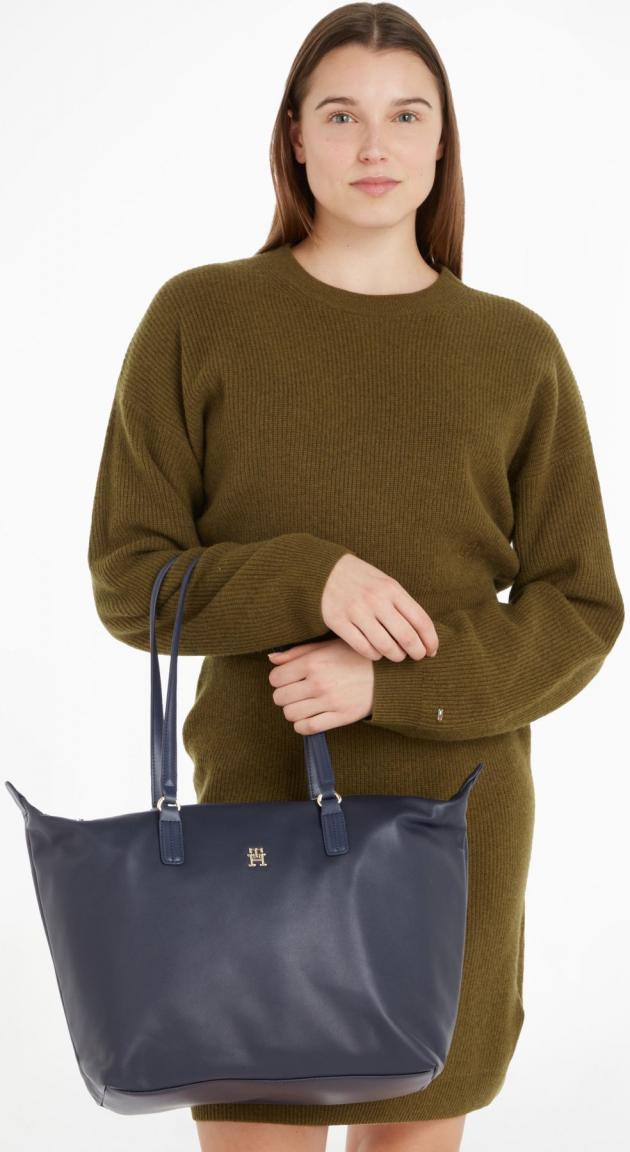 Tommy Hilfiger Shopper Kunstleder Poppy Plus dunkelblau