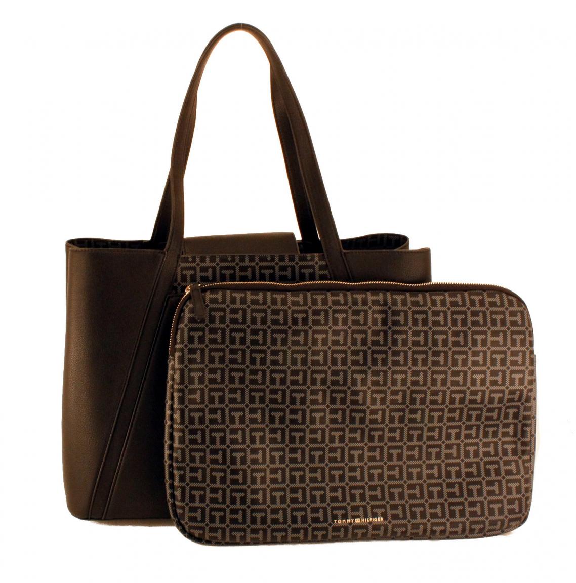 Tommy Hilfiger Shoppertasche Bag in Bag Innentasche schwarz