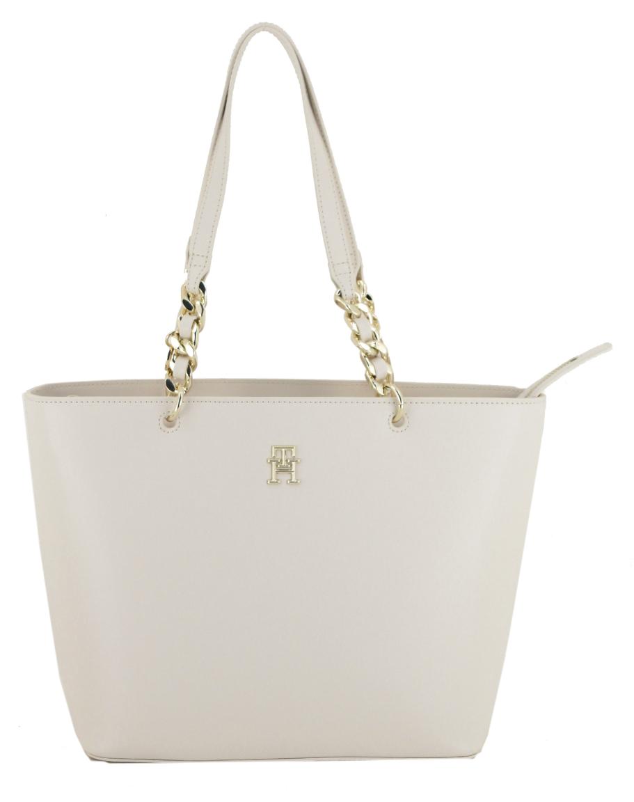 Tommy Hilfiger Shoppertasche hellbeige TH Chic Tote Sugarcane