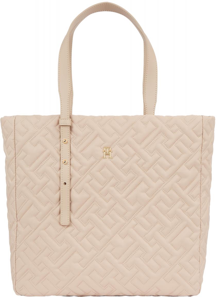 Tommy Hilfiger Tasche TH Soft Nylon Tote Mono merino beige