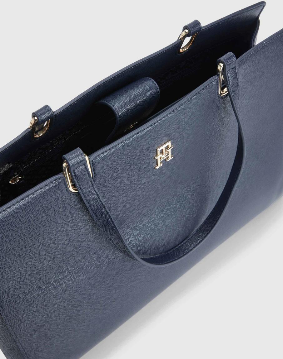 Tommy Hilfiger Timeless Satchel Space Blau Kurzhenkeltasche