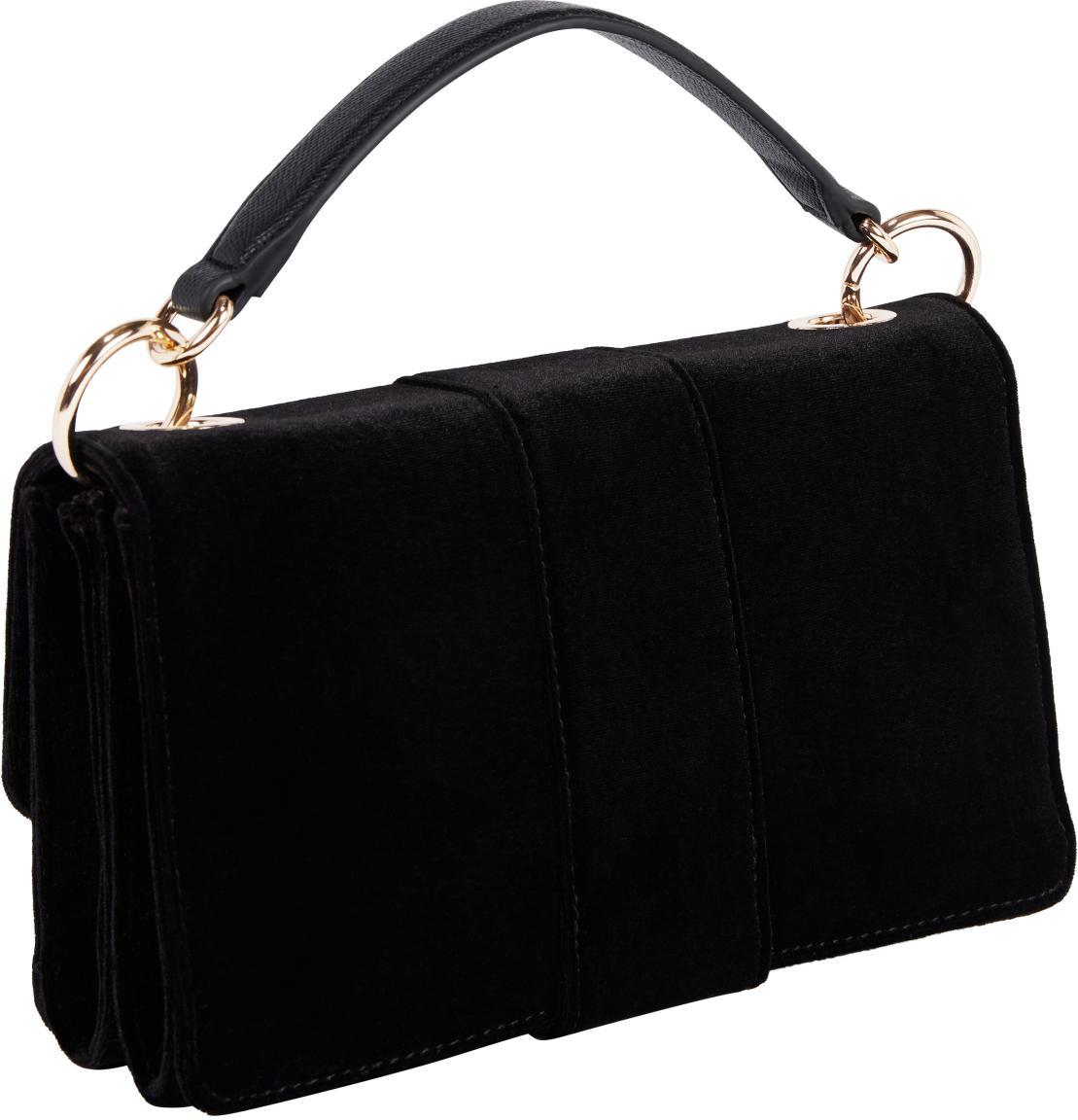 Tommy Hilfiger Überschlagtasche Black TH Club Crossover Velvet Schwarz Samtoptik