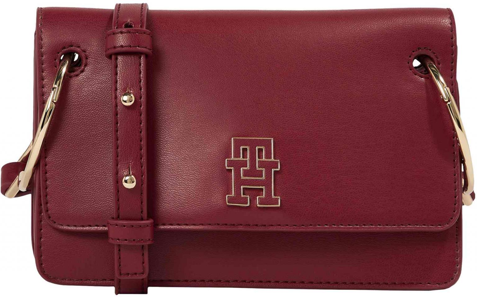 Tommy Hilfiger Überschlagtasche TH Chic Crossover rouge goldene Ringe