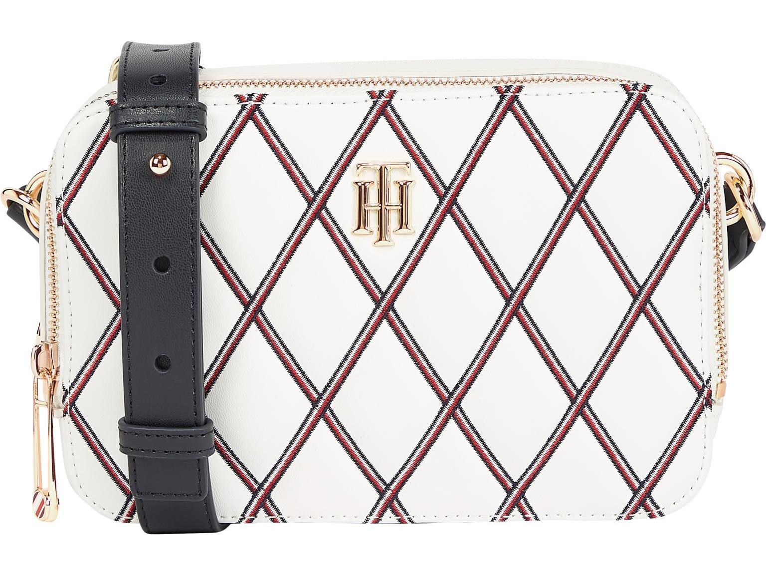 Tommy Hilfiger Umhängetasche TH Element Camera Bag Quilt Weiss Rot Schwarz