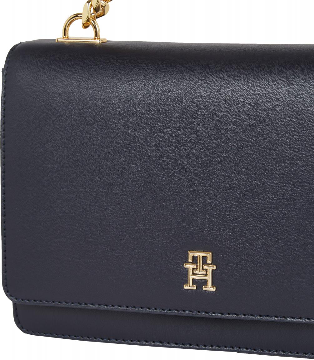 Tommy Hilfiger elegante Chainbag Refined Space Blue Überschlag