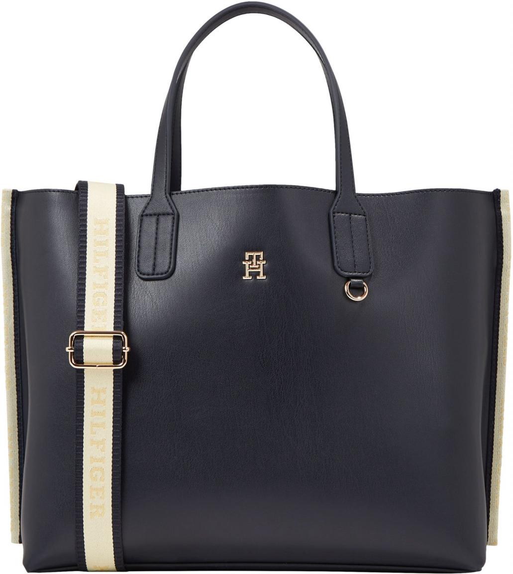 Tommy Hilfiger große Handtasche Iconic Satchel dunkelblau