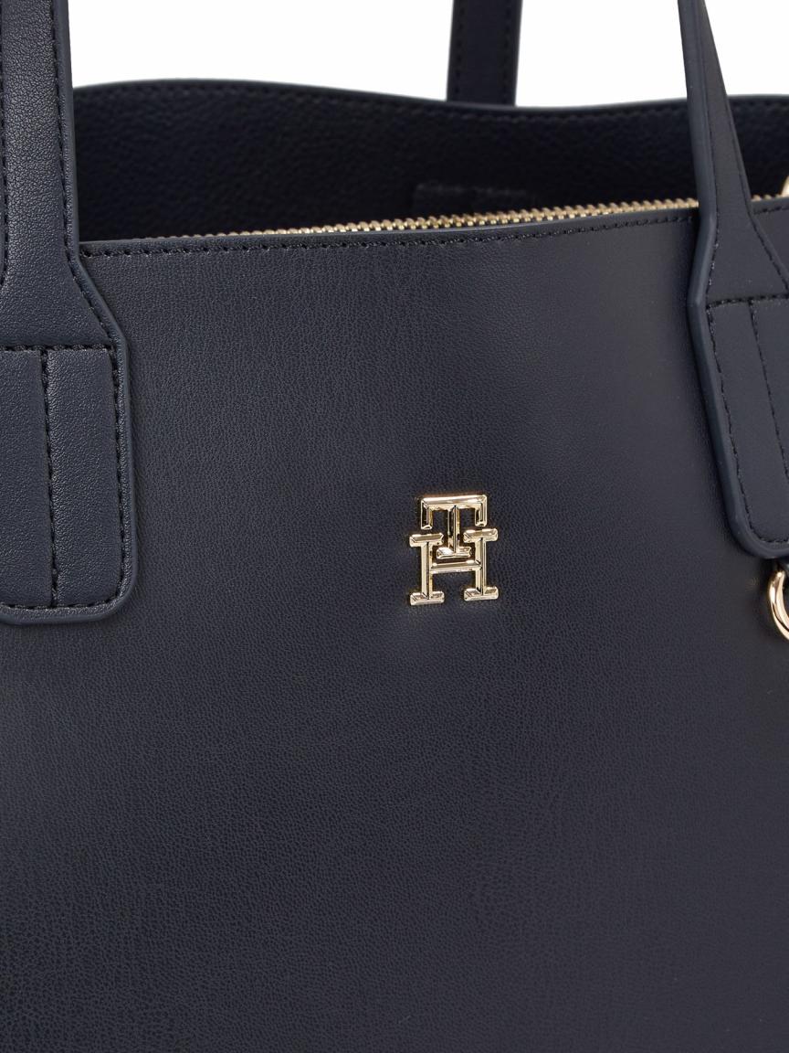 Tommy Hilfiger große Handtasche Iconic Satchel dunkelblau