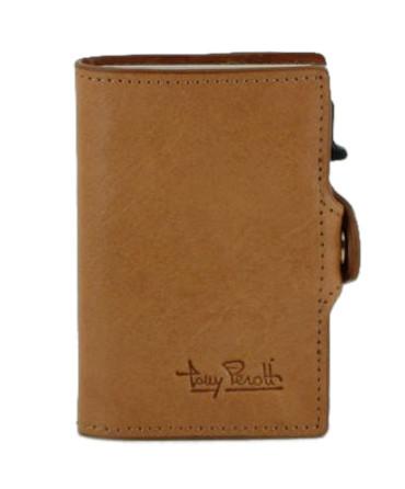 Tony Perotti Kartenetui mit Alukern Furbo Fucheccio Miele Braun