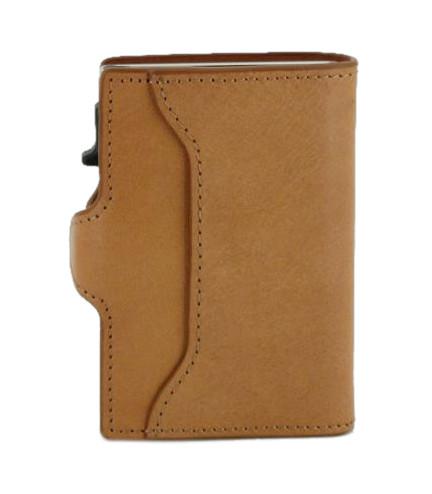 Tony Perotti Kartenetui mit Alukern Furbo Fucheccio Miele Braun