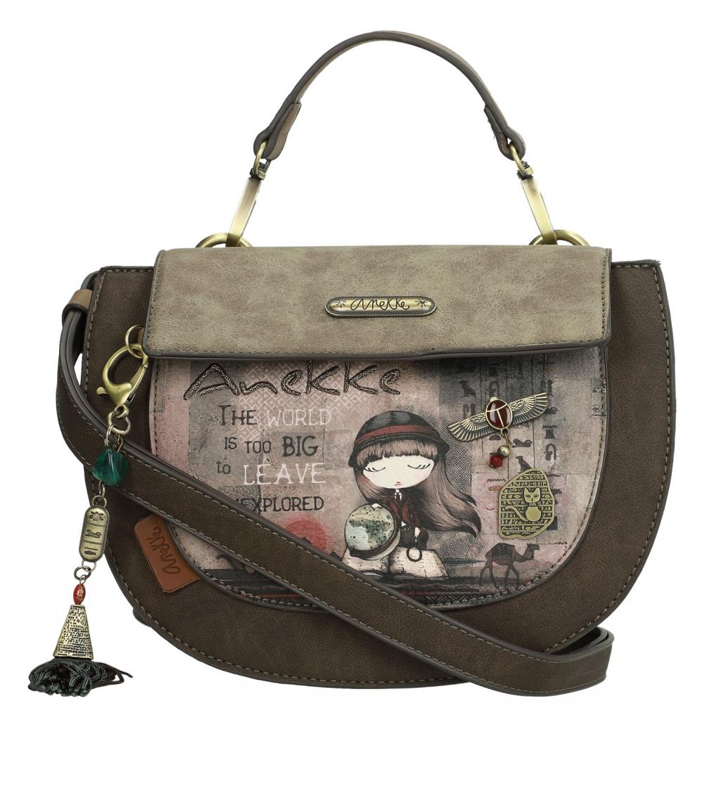 Top Handle Bag Anekke Egypt Anhänger Überschlag Marron braun