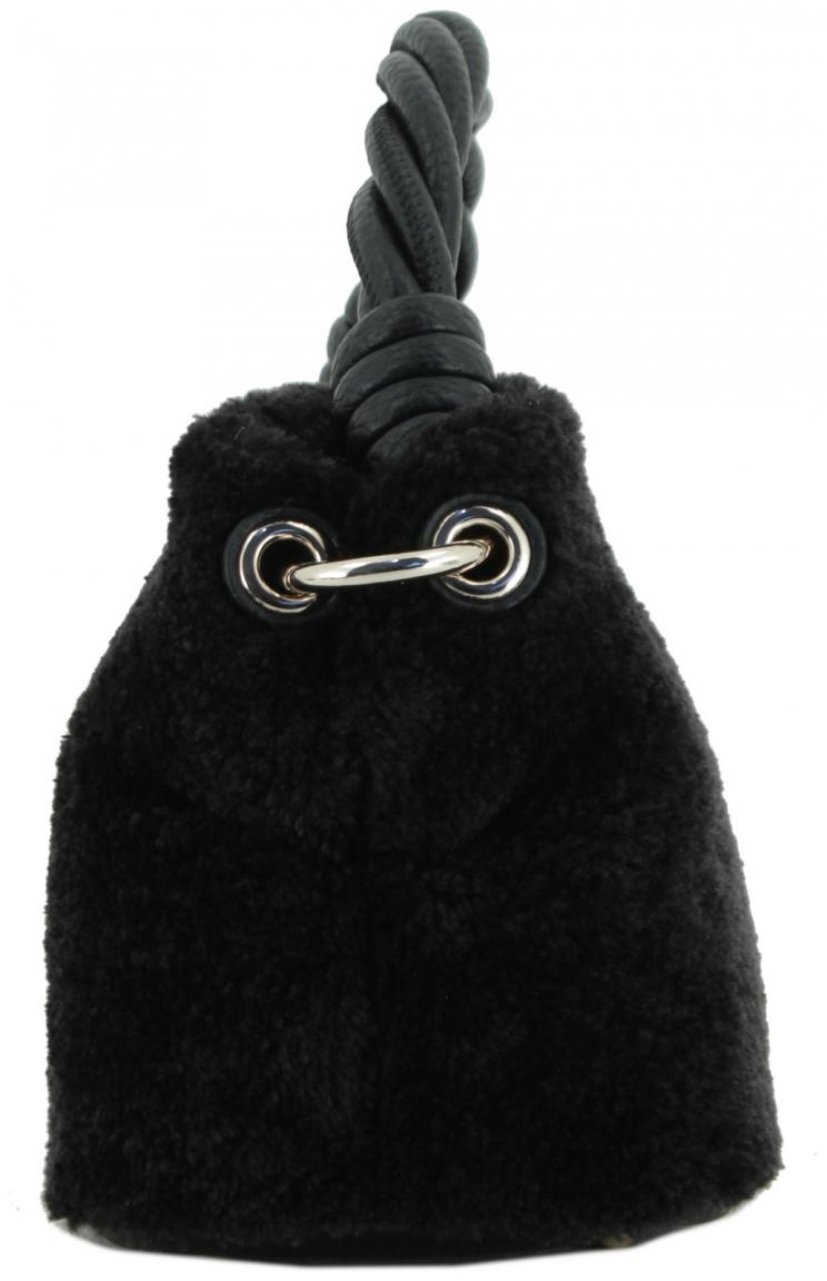 Top Handle Handtasche Kunstfell Guess Shaida schwarz