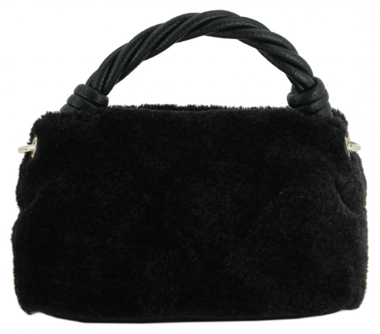 Top Handle Handtasche Kunstfell Guess Shaida schwarz