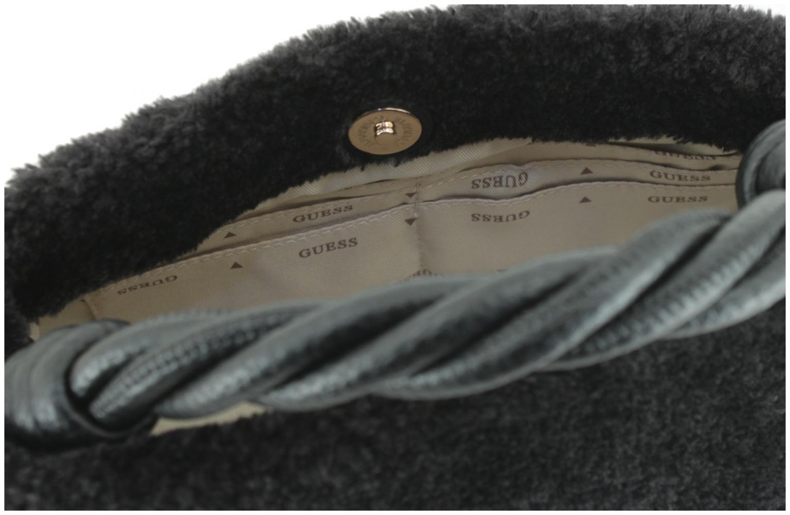 Top Handle Handtasche Kunstfell Guess Shaida schwarz