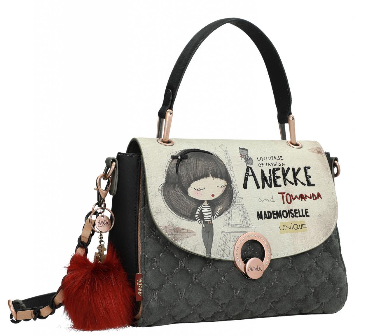 Top Handle Überschlagtasche bestickt Glitzer Anekke Couture Beig