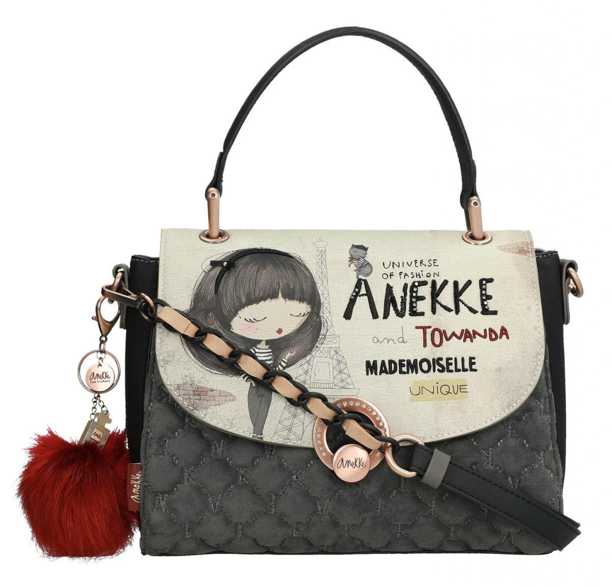 Top Handle Überschlagtasche bestickt Glitzer Anekke Couture Beig
