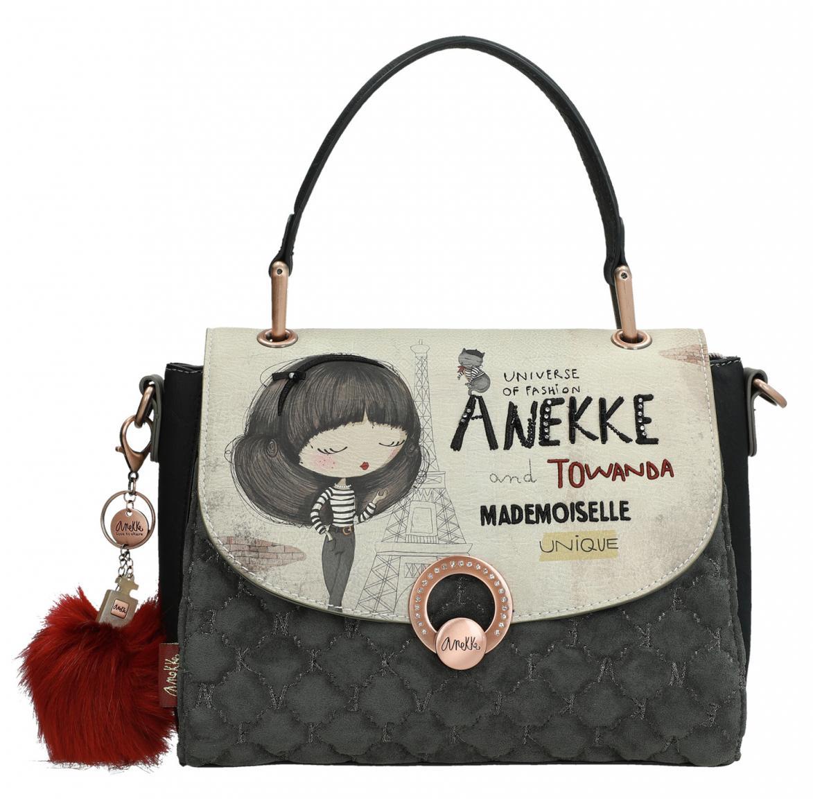 Top Handle Überschlagtasche bestickt Glitzer Anekke Couture Beig