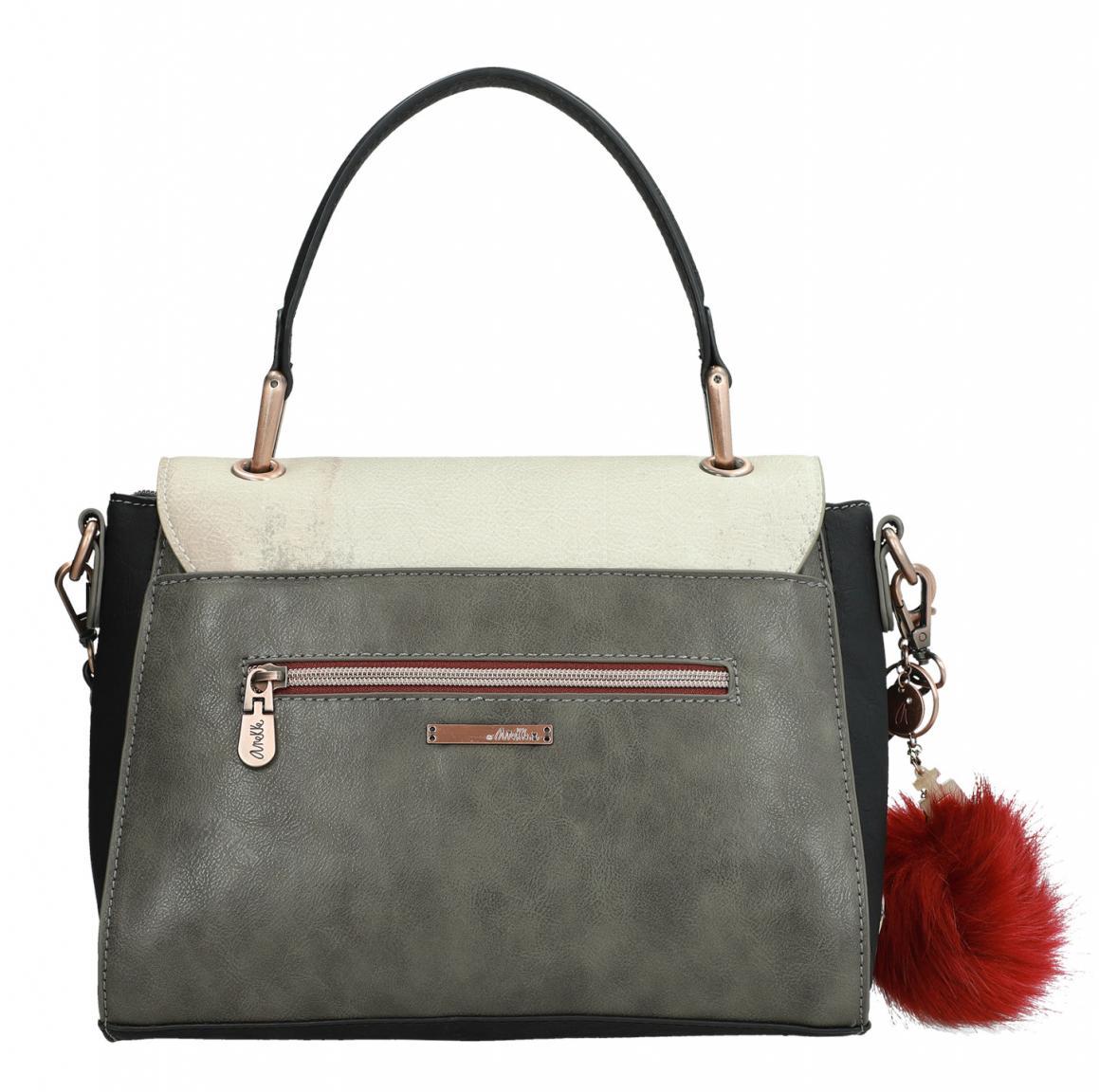 Top Handle Überschlagtasche bestickt Glitzer Anekke Couture Beig
