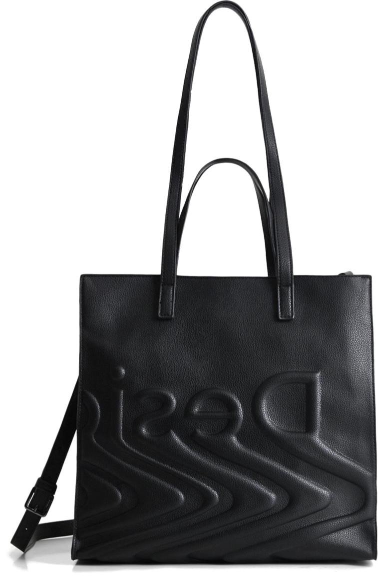 Tote Bag Desigual Psico Logo Merlo Negro Black Wellendesign