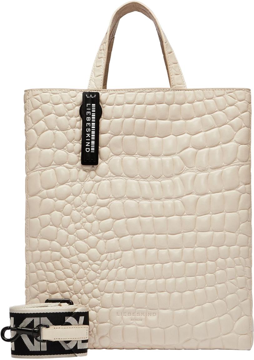 Tragetasche Kroko Paper Bag M Liebeskind Berlin Almond Milk Beige