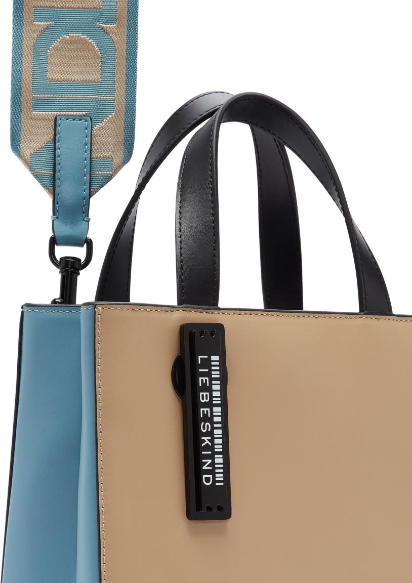 Tragetasche Liebeskind Paper Bag Tote S Natural Blockfarben beige blau