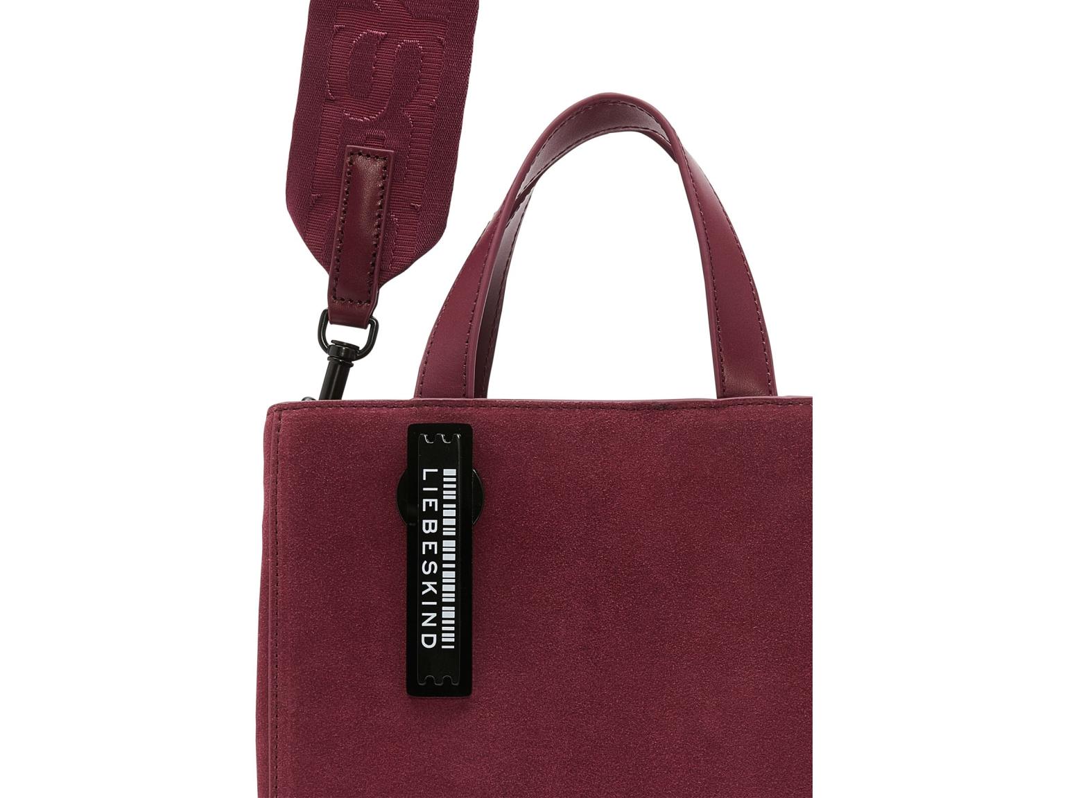 Tragetasche Paperbag Tote S Liebeskind Peoni Weinrot Velourleder 