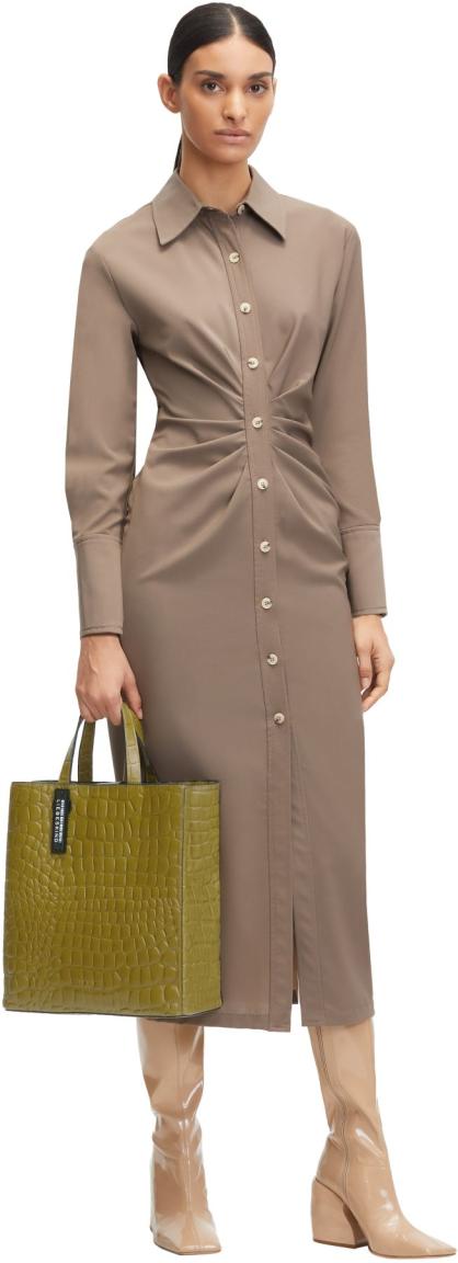 Tragetasche in Crocostyle Matcha grün Liebeskind Paper Bag M Anhänger