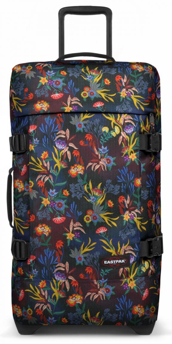 Tranverz M Rollenkoffer Reisetasche Eastpak Blumen Trippy Blue