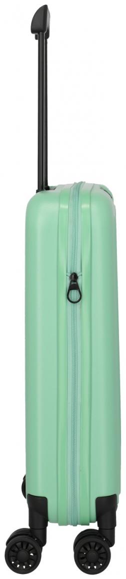 Travelite Basics 4-Rad Trolley 55cm faltbarer Kabinenkoffer hellgrün 