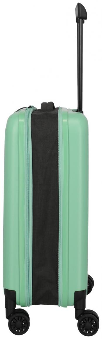 Travelite Basics 4-Rad Trolley 55cm faltbarer Kabinenkoffer hellgrün 