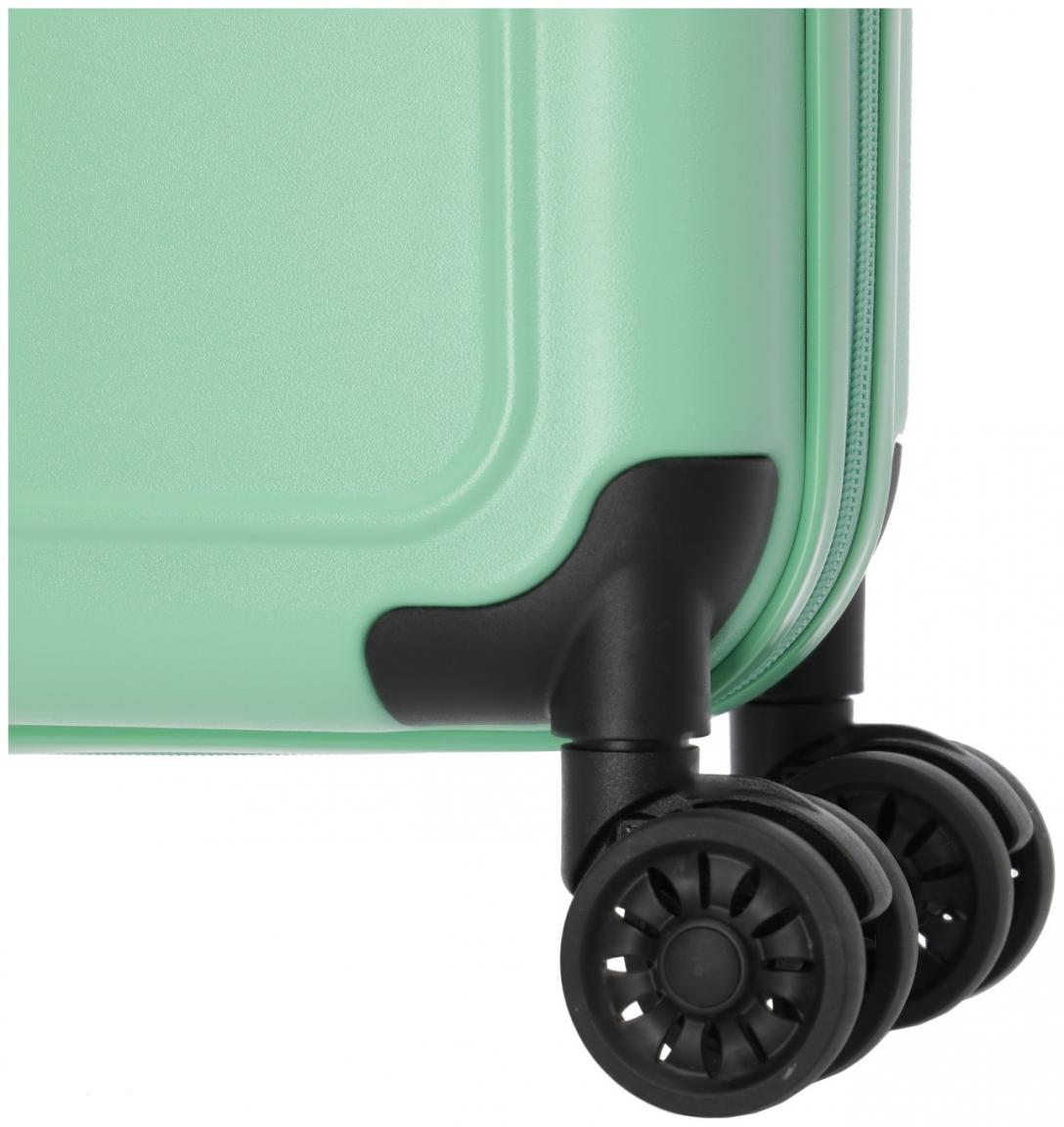 Travelite Basics 4-Rad Trolley 55cm faltbarer Kabinenkoffer hellgrün 