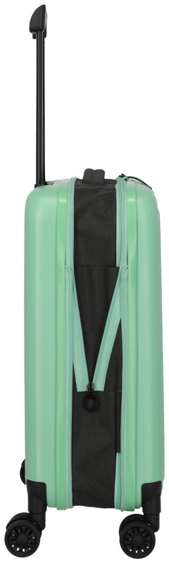 Travelite Basics 4-Rad Trolley 55cm faltbarer Kabinenkoffer hellgrün 
