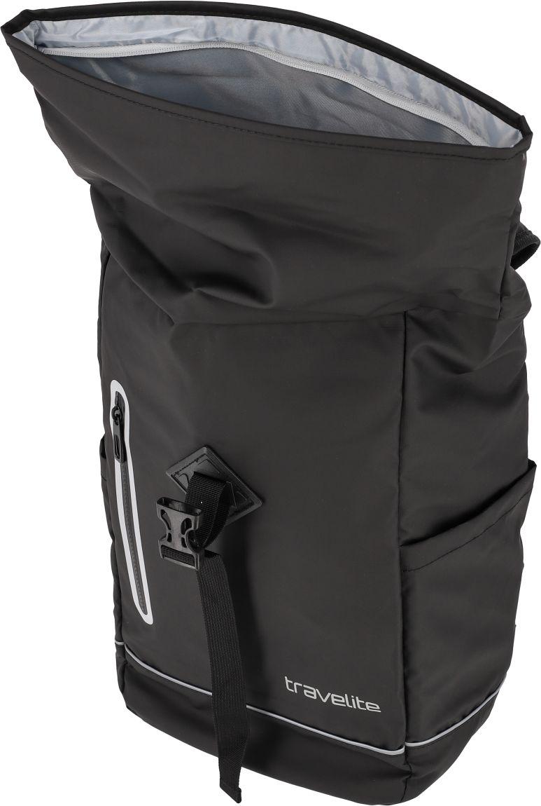 Travelite Basics Roll-Up Wanderrucksack schwarz beschichtet wasserabweisend