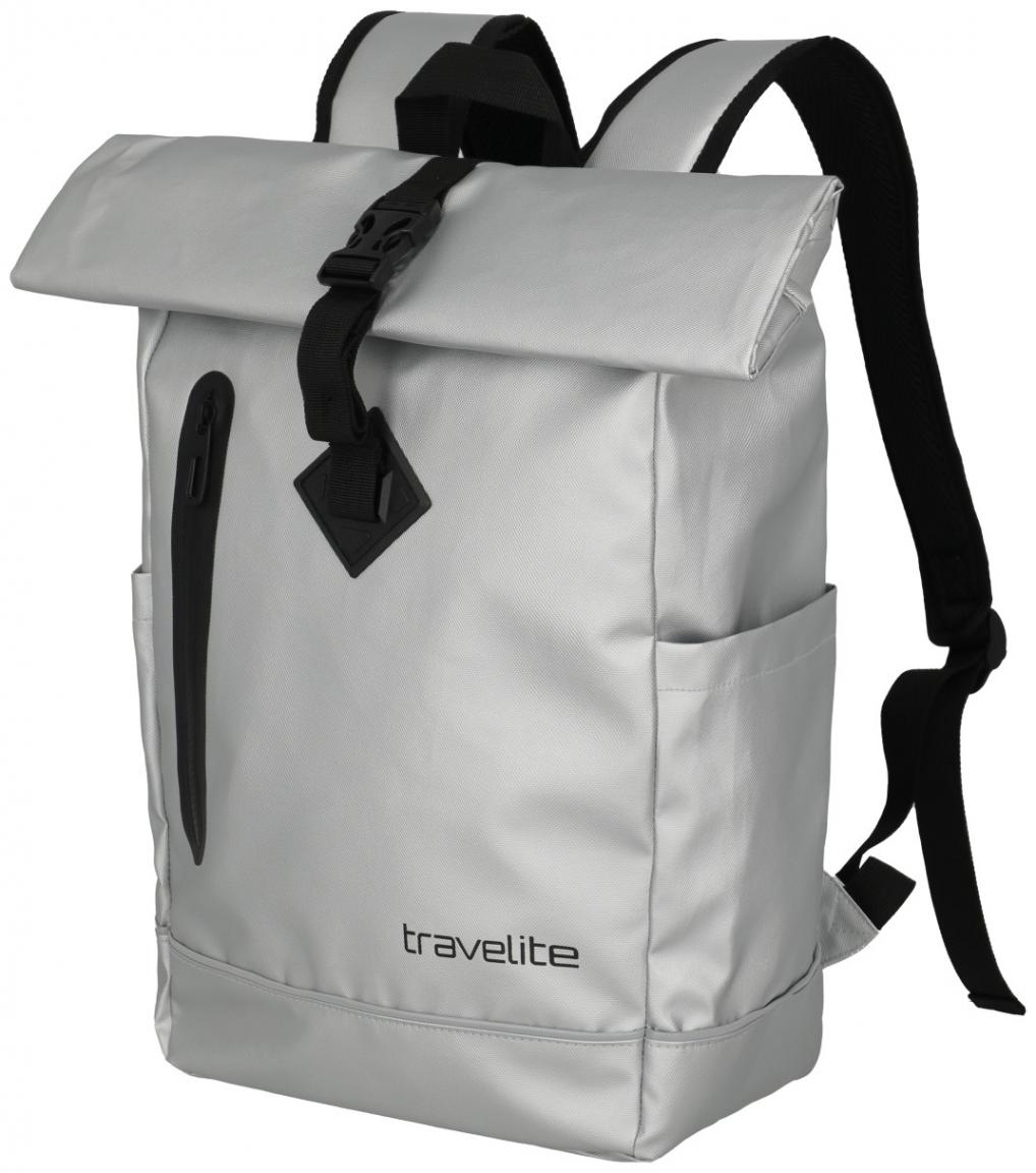 Travelite Basics Roll up Rucksack Plane silber