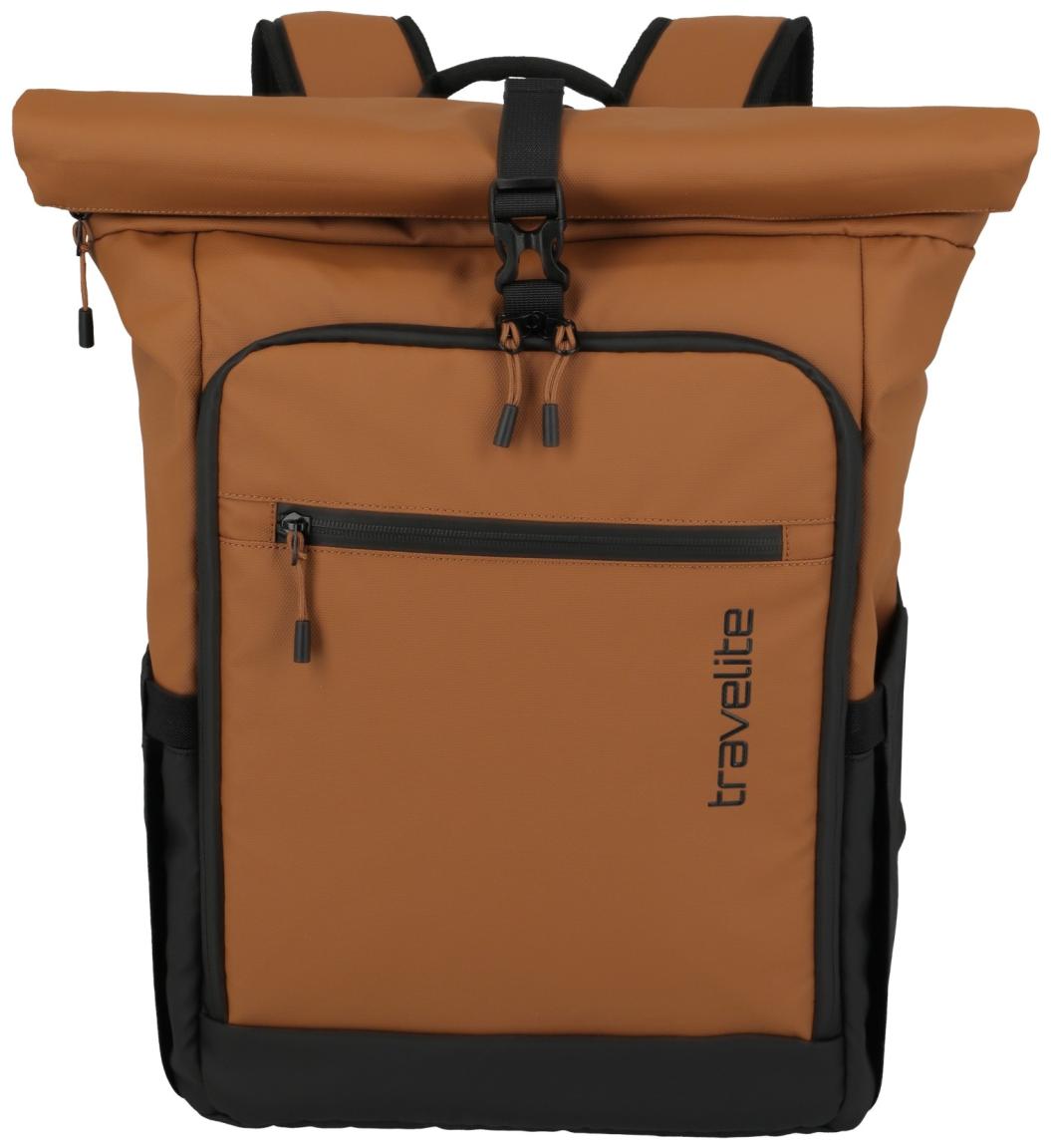 Travelite Briize Backpack M Roll-up Laptoprucksack Curry orangebraun