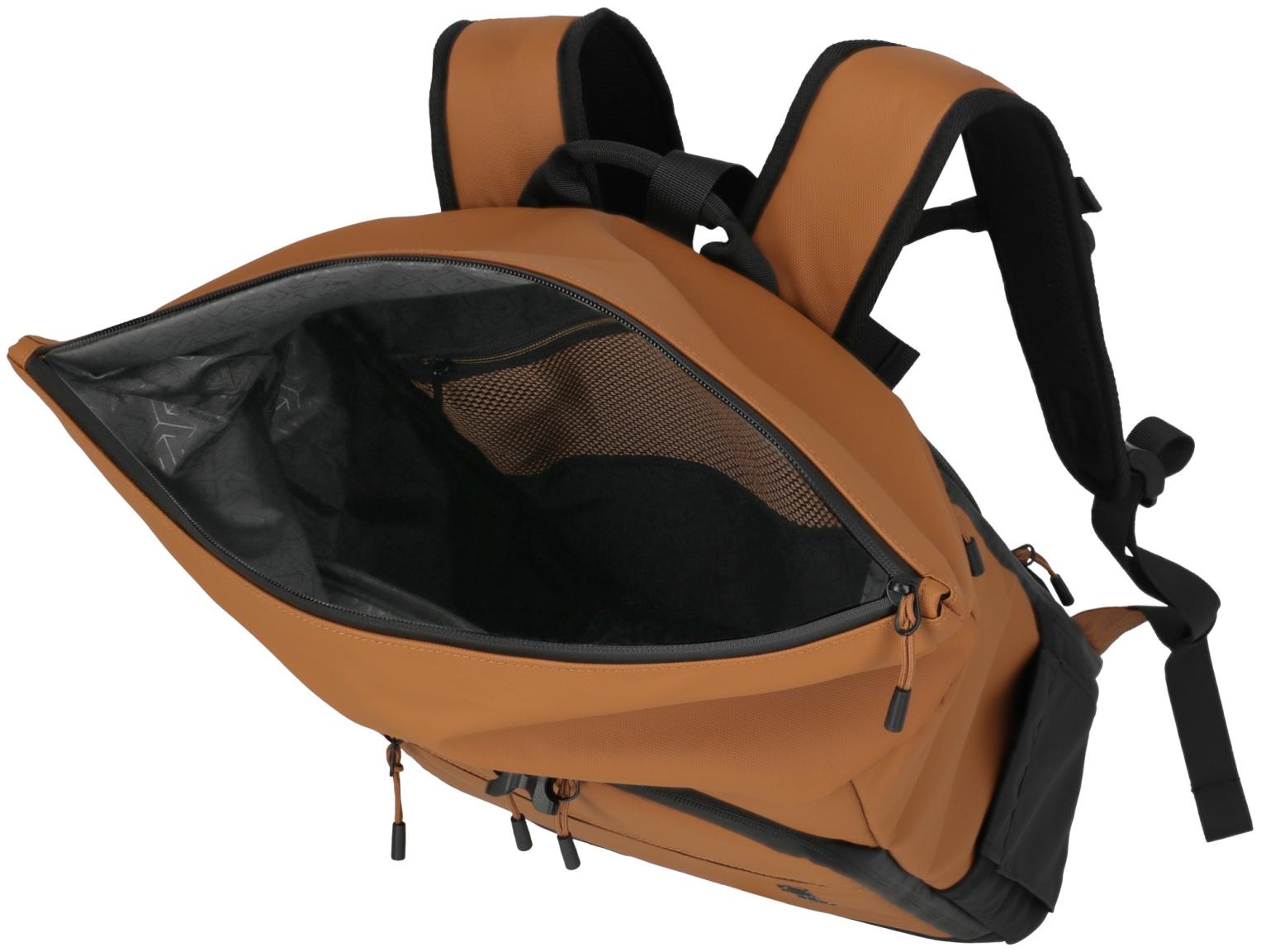 Travelite Briize Backpack M Roll-up Laptoprucksack Curry orangebraun