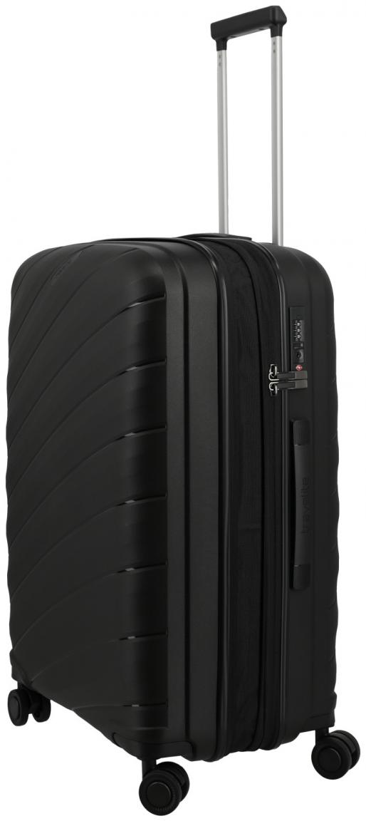 Travelite Burano 4w Trolley M 66cm schwarz erweiterbar Urlaubskoffer