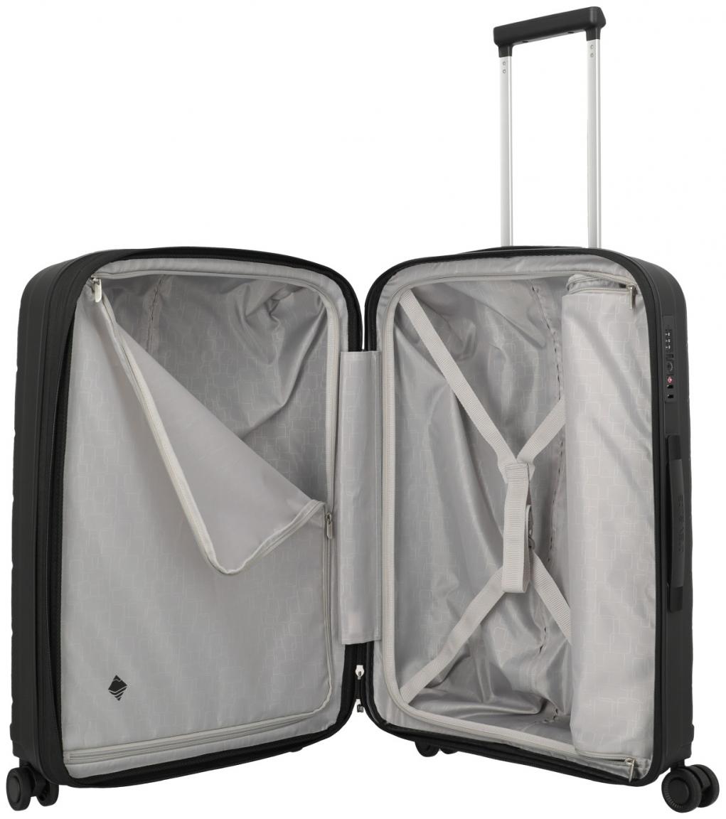 Travelite Burano 4w Trolley M 66cm schwarz erweiterbar Urlaubskoffer