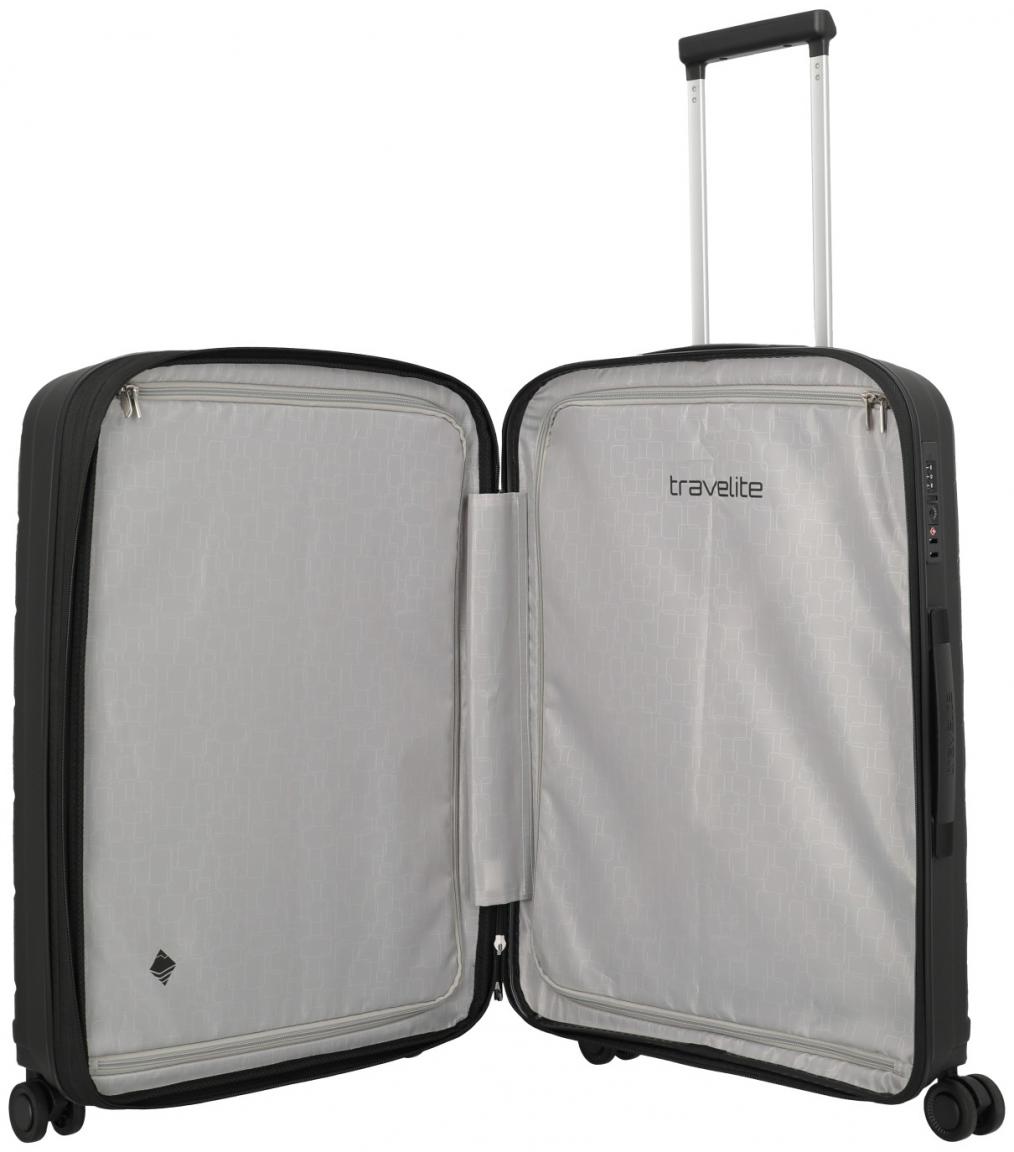 Travelite Burano 4w Trolley M 66cm schwarz erweiterbar Urlaubskoffer