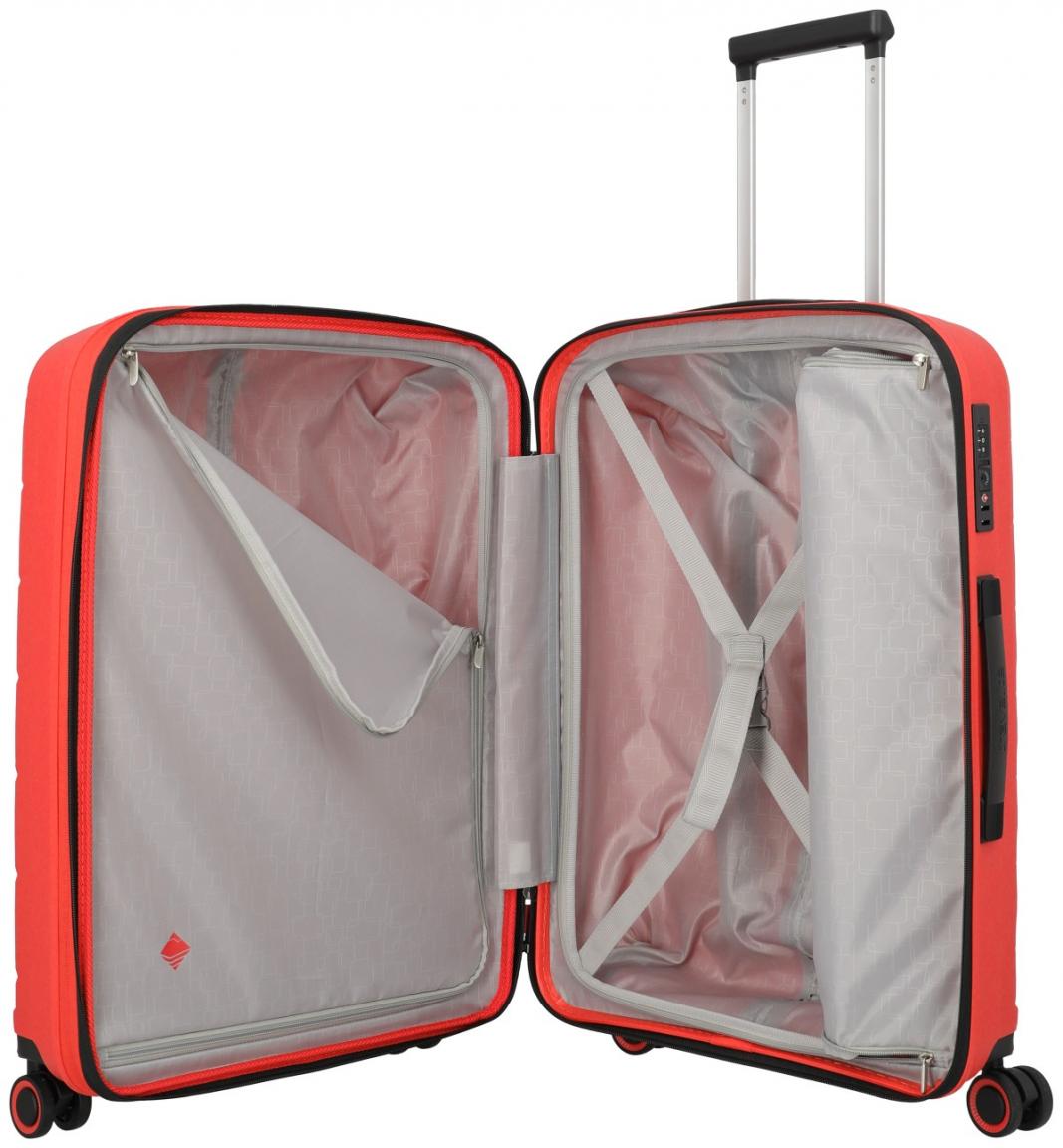 Travelite Burano M 66cm erweiterbarer Rollenkoffer Raspberry rot