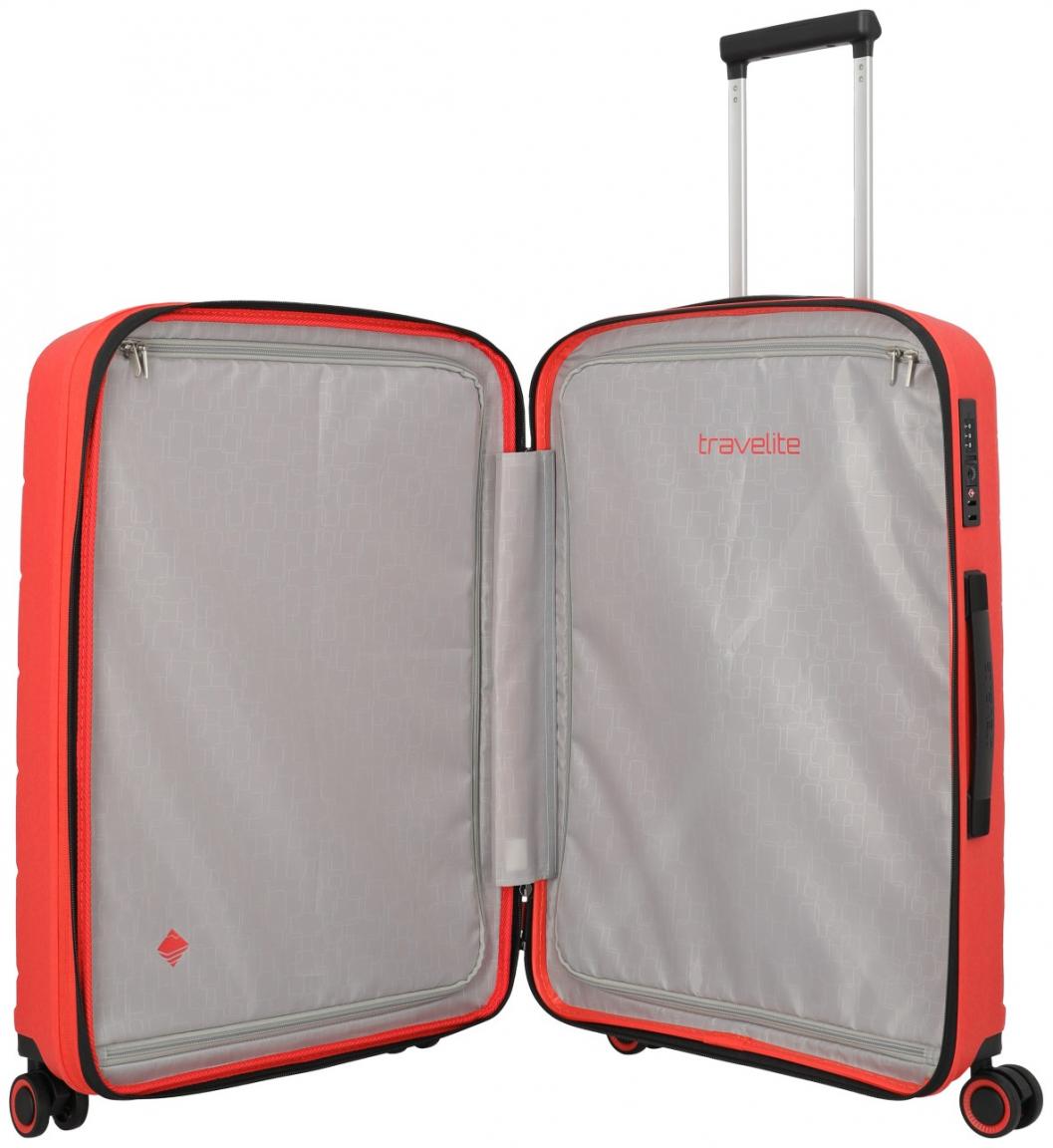 Travelite Burano M 66cm erweiterbarer Rollenkoffer Raspberry rot